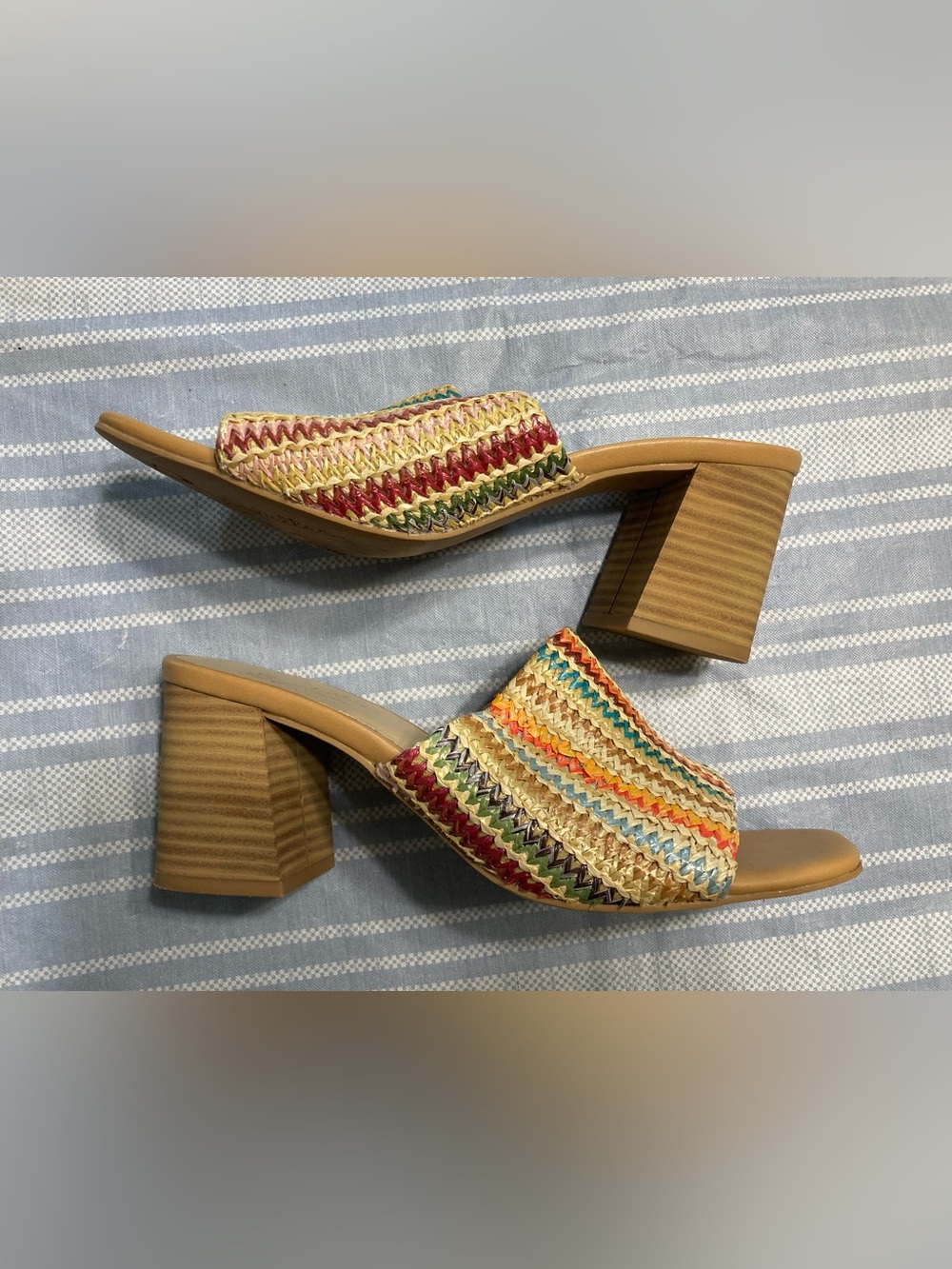 Seychelles woven, heeled sandals.